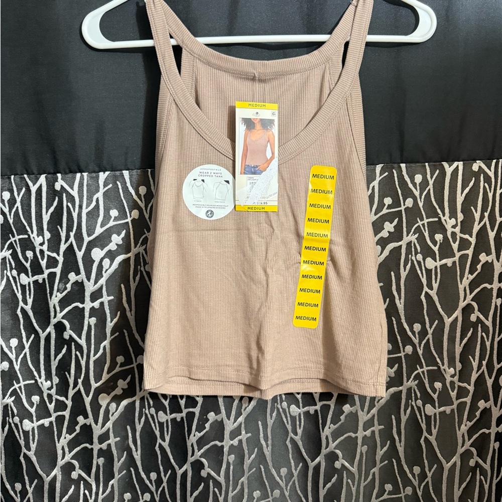 Aeropostale Beige Ribbed Tank Top